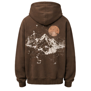 <span class=keywords><strong>Sudadera</strong></span> con Capucha Marrón de Algodón Grueso para Hombre, Estilo <span class=keywords><strong>Oversize</strong></span> con Hombros Caídos, Personalizable con Logotipo, de Felpa Lisa - Product Image 2