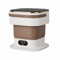 Mini machine à laver pliable portable 110-240V, lave-linge compact avec panier d'essorage pour sous-vêtements, chaussettes, vêtements de bébé