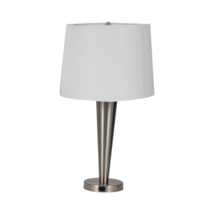 Contemporary Metal Slim Cone Table <b>Lamps</b> With White Shades For Bedroom Living Room Decor - Product Image 2