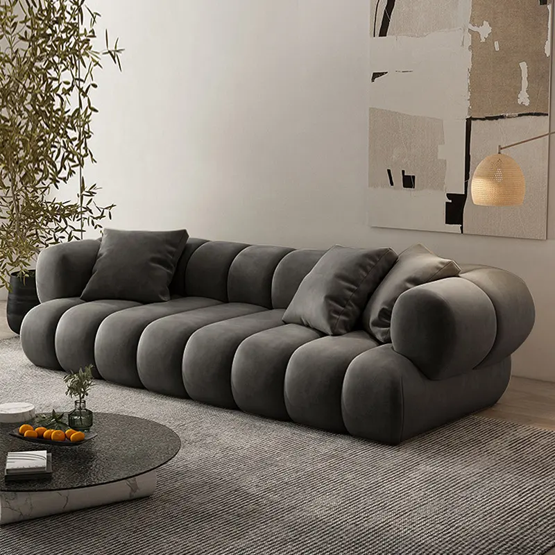 ATUNUS American Large Velvet Home Furniture Nordic Modern L Shape Corner Living Room Modular Sectional Sofa Couch Set