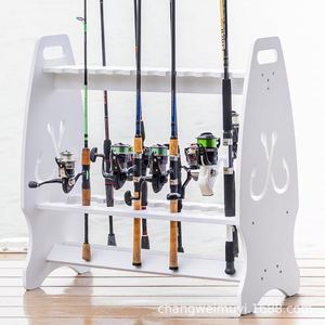 Support de rangement portable pour cannes à pêche, 16 trous, blanc, sur pied, pour utilisation en lac - Product Image 2