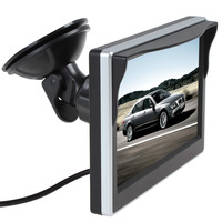 Moniteur de voiture LCD TFT 5 pouces, petite taille 12V 24V moniteur 2 voies entrée vidéo moniteur de voiture boîte noire