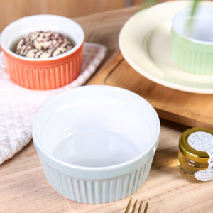 Multisize Gestreepte Soufflé Ramekin Cupcake Bakoven Pudding Kommen Keramische Ramekin - Product Image 4