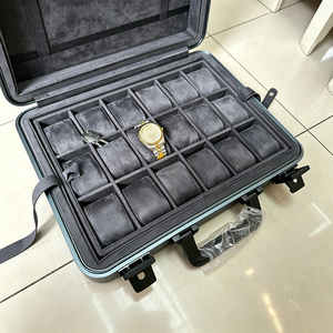 Boîte de rangement de luxe pour 18 montres avec poignée, étui de présentation de montres personnalisé, vente en gros d'usine, boîtes et étuis à montres de haute qualité - Product Image 4