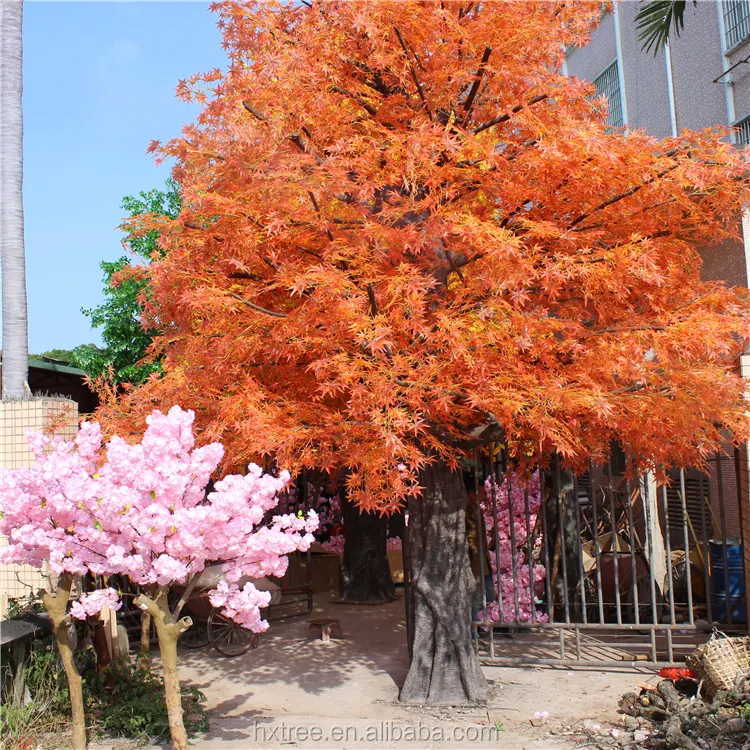 Natuurlijke 3M Herfst Esdoorn Kunstmatige Zijden Bomen, Rode Japanse Esdoorn Canada Goud Bladeren Esdoorn