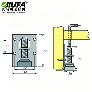 Patas Ajustables para Muebles Jiufa, 40x50mm, Patas de Acero para Armario con Almohadillas Antideslizantes - Product Image 1