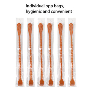 Grosir penggunaan orang tua 46cm panjang plastik Shoehorn Back Scratcher coklat muda - Product Image 5