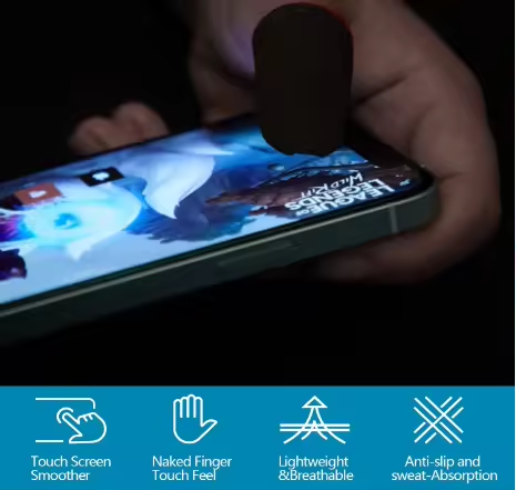 Manchons Doigt Gaming - Améliore Précision Et Vitesse Sur Écran Tactile - Anti-Transpiration - 2 Pièces