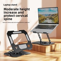 Support d'Ordinateur Portable Pliable et Réglable en Métal, Vente Directe Usine, Support de Refroidissement Multifonctionnel à 360 Degrés pour PC Portable et Tablette