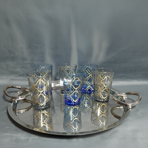 Vasos de té marroquí con caja de regalo, juego de tazas de té de lujo con estampado personalizado, vasos de agua, té y vino - Product Image 1