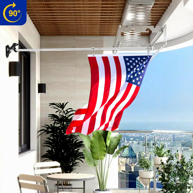 BAISIDA Promotional Modern Style 1" Aluminum Alloy Flag Pole Mounting Bracket with Two Positions Rust-Free Coating