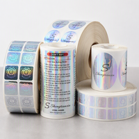 Impression personnalisée auto-adhésive rouleau découpé étiquette autocollant holographique réfléchissante en vinyle imperméable pour boîte d'emballage
