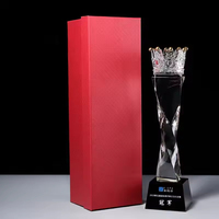 Trophée de cristal d'événement en forme de couronne transparente en cristal personnalisé personnalisé