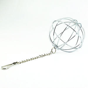 Griglia per foraggio a forma di palla di fieno di coniglio per cavie e cincillà in acciaio inossidabile placcato con sfera di alimentazione per fieno - Product Image 2