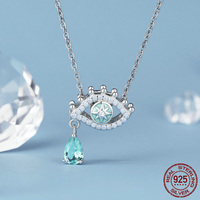 Élégant Pendentif Charme Soleil Lune en Argent Sterling S925 avec Zircon pour Femme, Bijou Fin, Oeil de Protection, Cadeau Céleste, Vente en Gros DIY