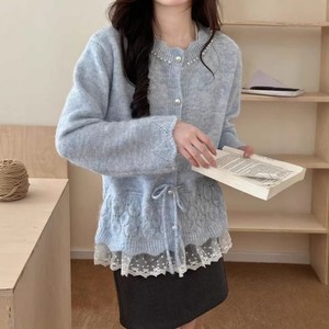 เสื้อโค้ทไหมพรมลูกไม้แขนยาวคอปกทรงสวยสง่าสำหรับสุภาพสตรีคอลเลคชั่นใหม่รับฤดูใบไม้ผลิ - Product Image 2