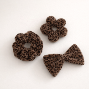 2025 Offre Spéciale marron imprimé léopard points nouveau Design chouchous pinces à cheveux mode élégant épingles à cheveux cravates ensemble pour les femmes quotidien rue - Product Image 1