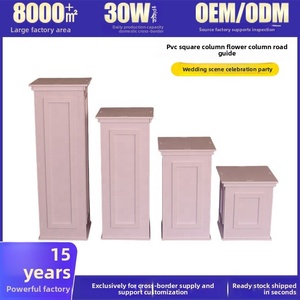 Colonna Quadrata Moderna Europea Romana in PVC Smontabile, Supporto <span class=keywords><strong>per</strong></span> <span class=keywords><strong>Fiori</strong></span> Decorativo <span class=keywords><strong>per</strong></span> Matrimoni e Eventi - Product Image 4