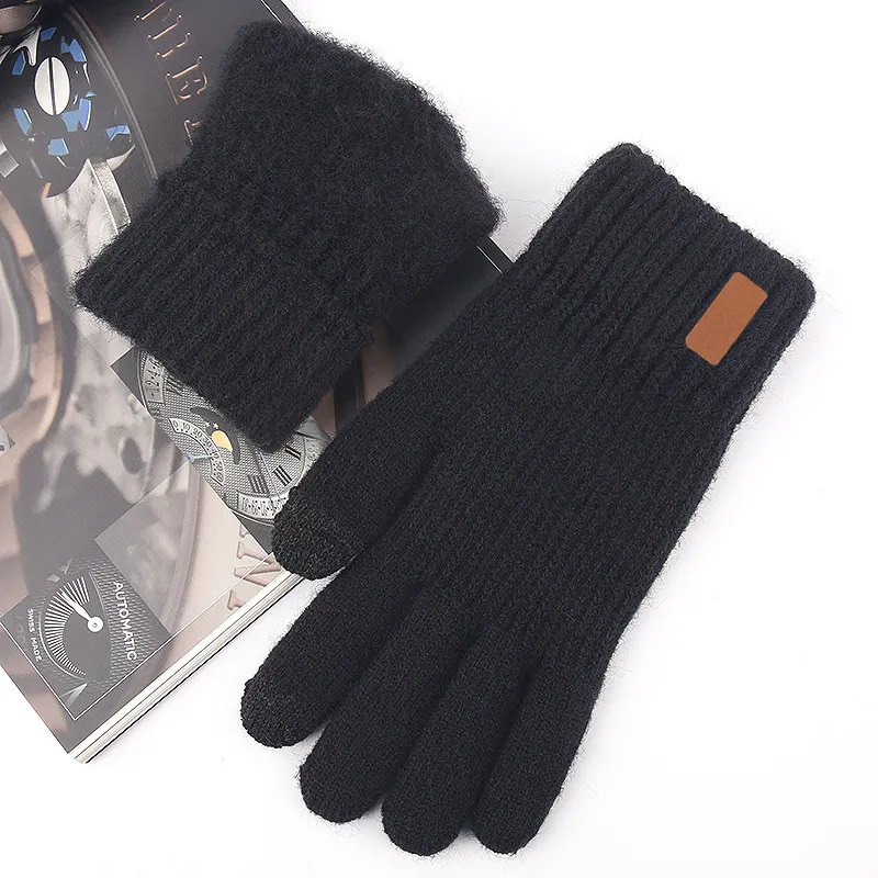 New Style Touch Screen Winter Gloves Knitted Woolen Gloves Warm Outdoor With Velvet