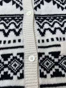 Fashionable Geometric Motif <b>Long</b>-Length Knit <b>Cardigan</b> Dress vintage Style - Product Image 4