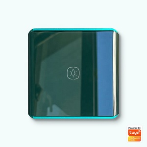 Interrupteur mural intelligent Zigbee 3.0 10A avec contrôle via l'application Smart Life, commande vocale IA et tactile, panneau en verre trempé incurvé - Product Image 1