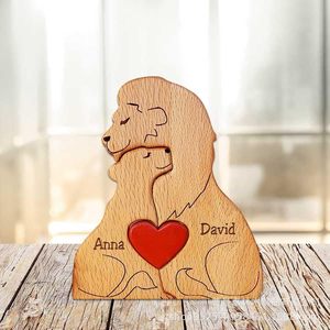 ของขวัญตัวต่อไม้ลายสิงโตซิมบ้า ชุดครอบครัว งานฝีมือไม้ DIY สำหรับวันครบรอบ ขายดีข้ามพรมแดน - Product Image 1