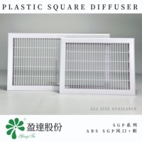 Diffuseur carré en plastique ABS SGP4075 400x750mm, grille d'aération HVAC avec cadre