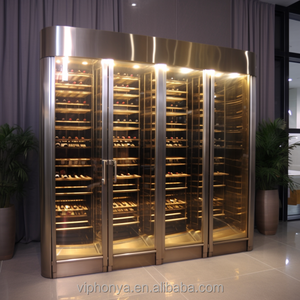 Cave à vin thermostatique à deux zones en acier inoxydable personnalisable pour usage commercial, avec éclairage LED, alimentation USB/batterie/électrique, intégrée pour - Product Image 5