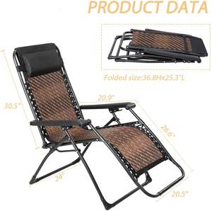 Nuevo producto <span class=keywords><strong>Silla</strong></span> plegable <span class=keywords><strong>reclinable</strong></span> de gravedad cero de alta calidad Mejores ventas Sillas de tumbona de playa al aire libre - Product Image 5