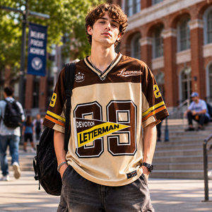 Jersey Retro Americano Personalizado al por Mayor ODM, 220g, Malla Transpirable, Impresión por Sublimación, Logotipo Personalizado, Patrón de Alta Calidad para Hombre - Product Image 1