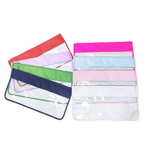 Transparante <span class=keywords><strong>Pvc</strong></span> Raam Nylon Top Mahjong Tegels Opbergtas Grote Capaciteit Doorzichtige Vinyl Platte Rits Mahj Tas Gestikte Mahjong Tas - Product Image 5