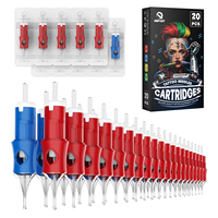 DQFART Lot de 20 cartouches d'aiguilles de tatouage jetables en acier inoxydable 316, modèles mixtes, sans alcool, haute qualité