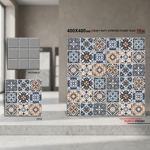 Carreaux de sol extérieurs numériques antidérapants en porcelaine rustique émaillée, gaufrés à pois, qualité export, 40x40cm, 9mm - Product Image 1