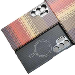 Funda de teléfono Real Pure para Kevlar Aramid para Samsung Galaxy S25 Plus, funda protectora magnética tejida de <span class=keywords><strong>fibra</strong></span> de aramida a prueba de golpes - Product Image 1