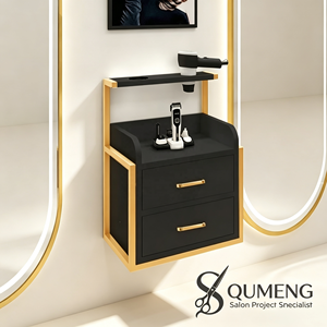 Armoire en métal doré moderne Z pour la beauté et la coiffure, pour salons de coiffure et hôtels QM - Product Image 1