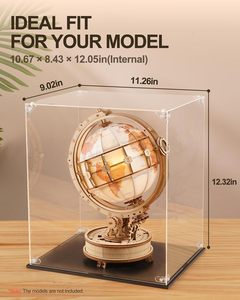 <span class=keywords><strong>ROKR</strong></span> Housse anti-poussière transparente en acrylique, vitrine transparente, étagères en plastique de 3 mm d'épaisseur pour figurines de collection, modèles réduits, jouets, maison - Product Image 3