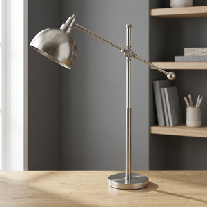 Lampe de table LED E26 simple à alimentation CC, industrielle, en métal, rotative et réglable, petite, pour décoration de chambre, élégante et luxueuse, usine OEM/ODM - Product Image 5
