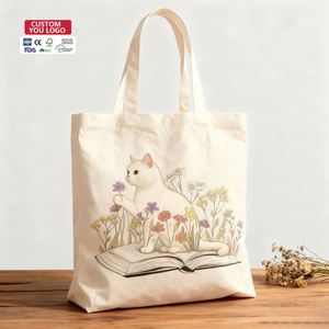 Vente d'usine : Sacs de courses en toile de coton durables et réutilisables avec fermeture éclair, sacs d'épicerie écologiques, taille et logo personnalisables - Product Image 1