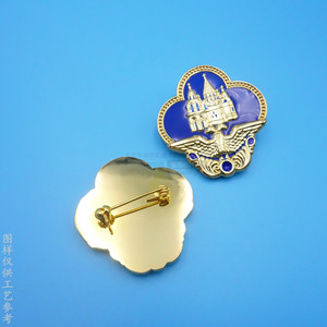 Custom Made Metal Brooch <b>Pin</b> 20mm Brass Baking Paint Electroplating Bright Finish Spring <b>Pin</b> Style Business Gift - Product Image 1