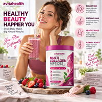 Poudre de protéines de collagène multi-types I, II, III pour le soutien des articulations, l'élasticité de la peau, la beauté des cheveux et des ongles, complément alimentaire