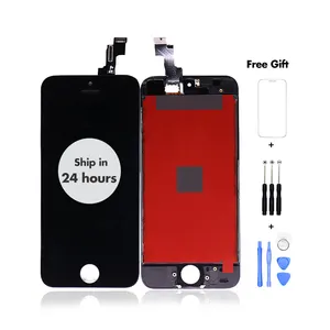 Tampilan Layar LCD Bagian Kaca Touch Panel Digitizer Perakitan Lengkap LCD untuk iPhone 5S