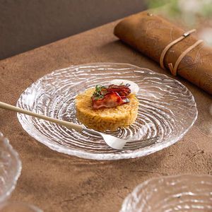 Piring buah kaca tepi tidak teratur, piring gaya Tiongkok, piring makanan penutup, piring makan malam kaca - Product Image 2