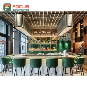 เคาน์เตอร์บริการกาแฟแบบกำหนดเอง ชั้นวางขนมหวาน ตู้เก็บของหน้าเคาน์เตอร์ไม้โอ๊คสีขาว เคาน์เตอร์บริการร้านกาแฟ - Product Image 1