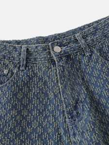 Shorts Vaqueros Vintage Lavados de Pierna Ancha, Estilo Culotte, Degradado Azul, Resistentes a la Decoloración, Transpirables, Ropa Casual de Verano - Product Image 2
