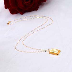 Collana con Ciondolo in Oro 18K di Alta Qualità con Catena a Maglie per Donne, Ideale per Matrimoni, Regali, Fidanzamenti e Feste - Product Image 5