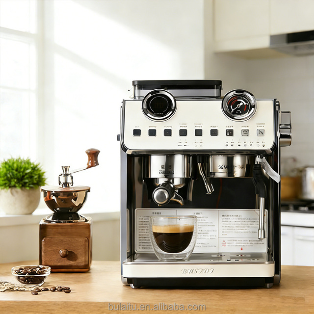 Portable Electric Compact Espresso Coffee Machine Built-in Grinder Dual Boiler One-Touch Extraction Auto Cleaning Home