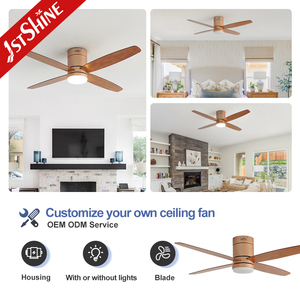 1stshine LED quạt trần New Arrival 52 inch OEM MDF Blades tuôn ra gắn quạt trần cho trần thấp - Product Image 4