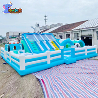 Château gonflable personnalisable, combo château gonflable et trampoline, château gonflable avec toboggan extérieur