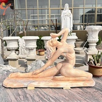 Escultura de mujer desnuda sexy y elegante de tamaño real de diseño personalizado mármol natural para colección y decoración estilo amor