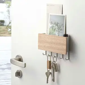 Entryway Organizer Hanging And Storage Wall Mounted Hook Hanger Wooden Key Holder For Wall